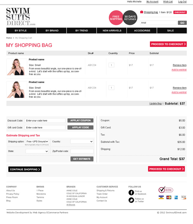 Swimsuit Direct / a friendly Buying Process / a Magento based platform